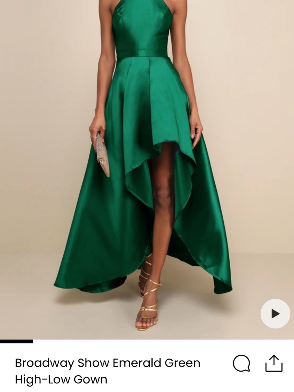 Lulu's Satin Emerald Green High-Low Skirt